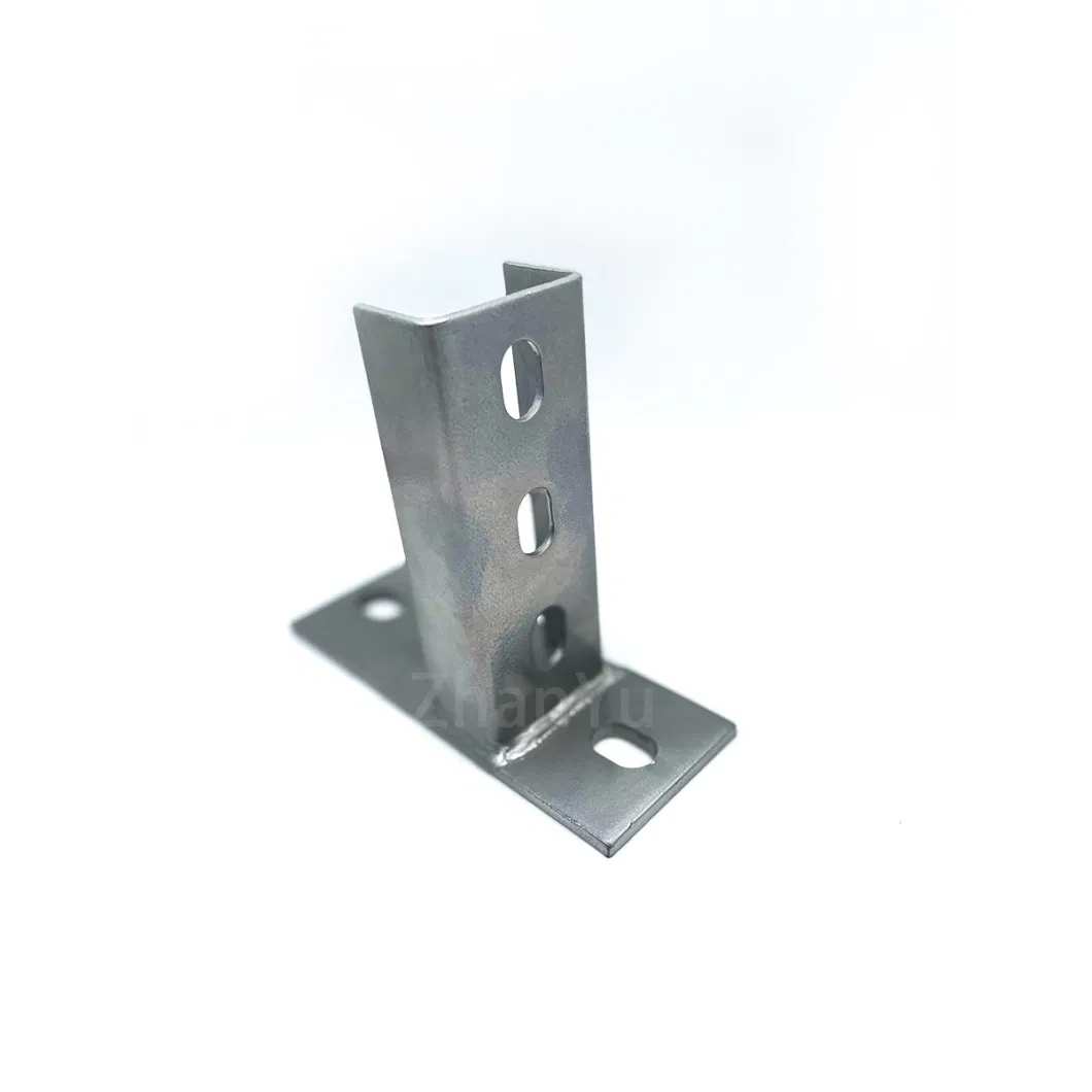 Hot Sale Galvanized Cable Tray Unistrut Channel Support System Solar Panel Bracket Welding Connection Base Connector Strut Channel Solar Energy Mounting System